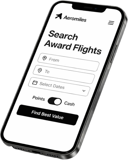 Flightflyer award flight search on mobile device